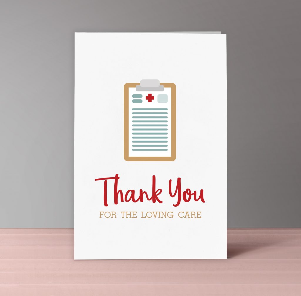 Printable Nurse Thank You Cards - Set of 4 | Nurse/Life/Gear